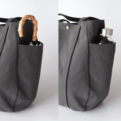 新作＊大ぶりラウンドトート＊装備品の増える秋冬に◎（くすみパープル） 10枚目の画像