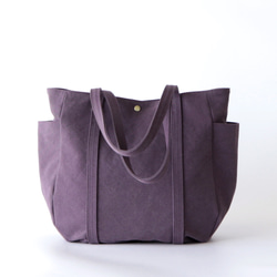 新作＊大ぶりラウンドトート＊装備品の増える秋冬に◎（くすみパープル） 3枚目の画像