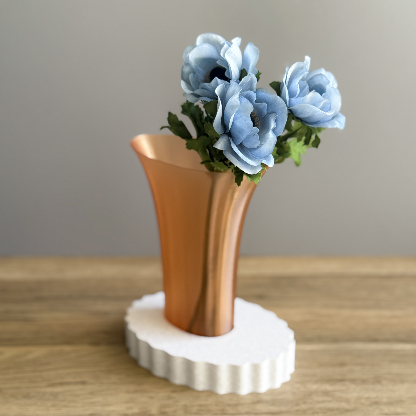 Flare Vase/ Oval Plate｜フラワーベース（カラー:ブラウン）と選べるプレートのセット