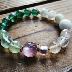 ◇天然カラー◇グリーンタイガーアイ（ウルフアイ）のブレスレット