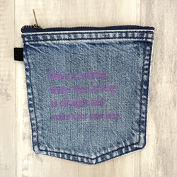 ハンドメイド】 クッション デニム リメイク インテリア ブルー 40×40