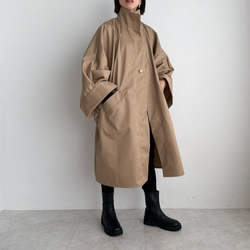 ボリュームスリーブハイネックコート(ベージュ) 5枚目の画像