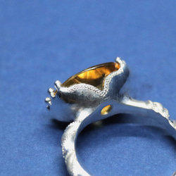 大粒はちみつシトリン4.99カラットspiral　シルバーリング　一点もの 10枚目の画像