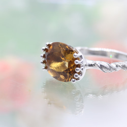 大粒はちみつシトリン4.99カラットspiral　シルバーリング　一点もの 2枚目の画像