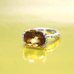 大粒はちみつシトリン4.99カラットspiral　シルバーリング　一点もの 8枚目の画像