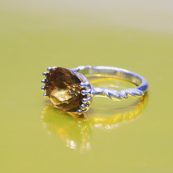 大粒はちみつシトリン4.99カラットspiral　シルバーリング　一点もの 7枚目の画像