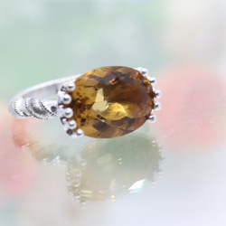 大粒はちみつシトリン4.99カラットspiral　シルバーリング　一点もの 3枚目の画像