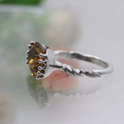 大粒はちみつシトリン4.99カラットspiral　シルバーリング　一点もの 4枚目の画像