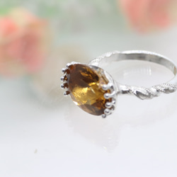 大粒はちみつシトリン4.99カラットspiral　シルバーリング　一点もの 5枚目の画像