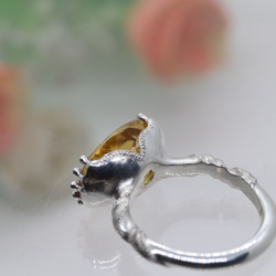 大粒はちみつシトリン4.99カラットspiral　シルバーリング　一点もの 6枚目の画像