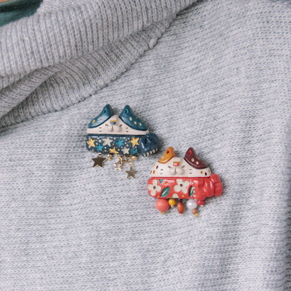 猫のブローチ　冬の猫マフラー※セット 9枚目の画像