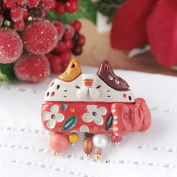 猫のブローチ　冬の猫マフラー※セット 5枚目の画像