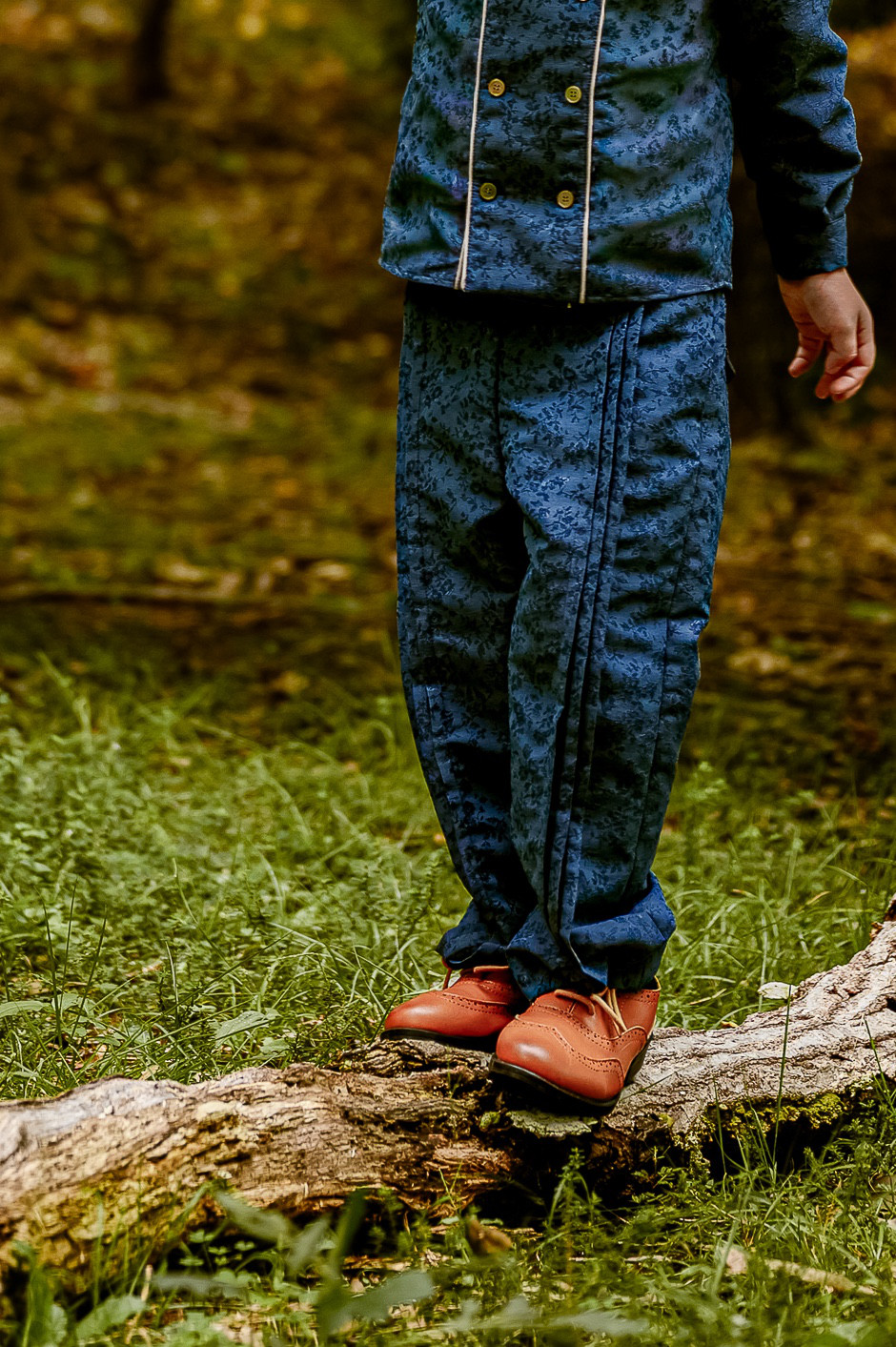 【 男の子のセットアップコーデに 】王子様パンツ｜ネイビー｜花柄ジャガード｜フォーマル｜入園式｜発表会｜入学式｜卒園式