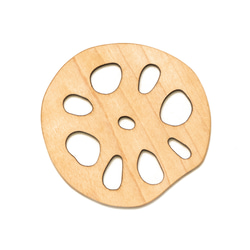 レンコンのような木製のコースター　４枚セット 7枚目の画像