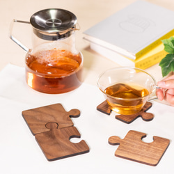 木製のコースター　パズル　４枚セット 3枚目の画像