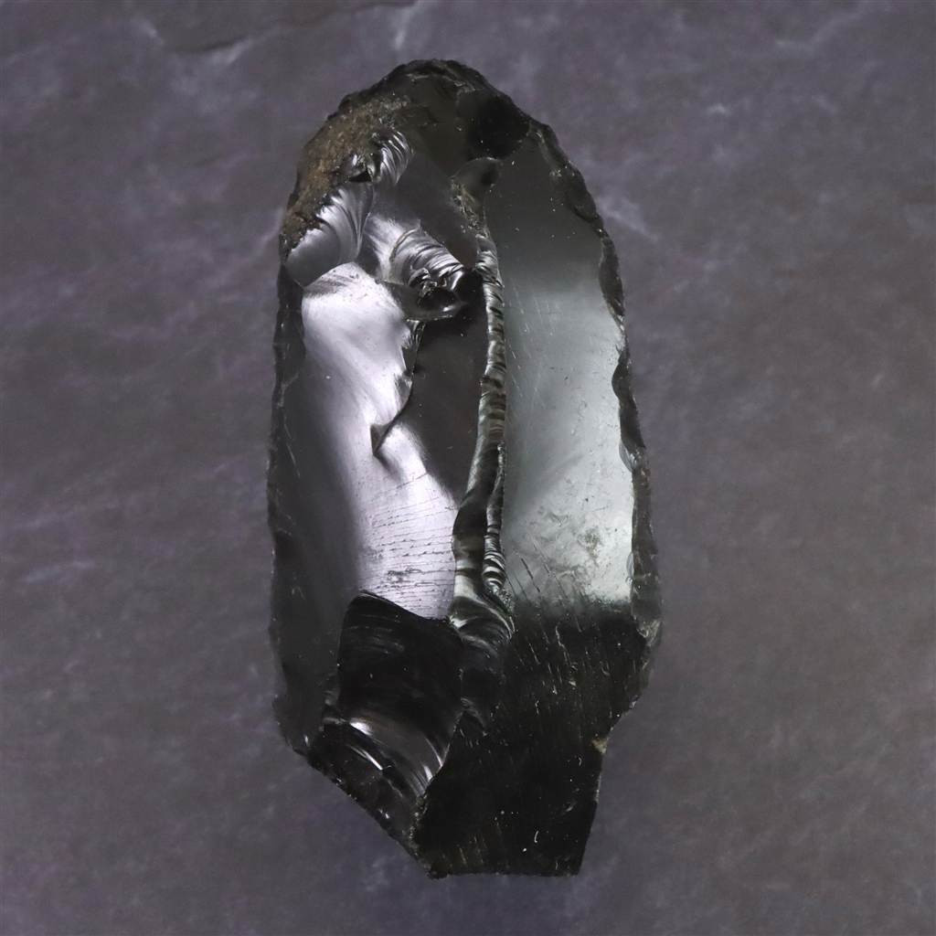 黒曜石 打製石器  75mm  後期旧石器時代 東北・北海道地域 44.8g #88079