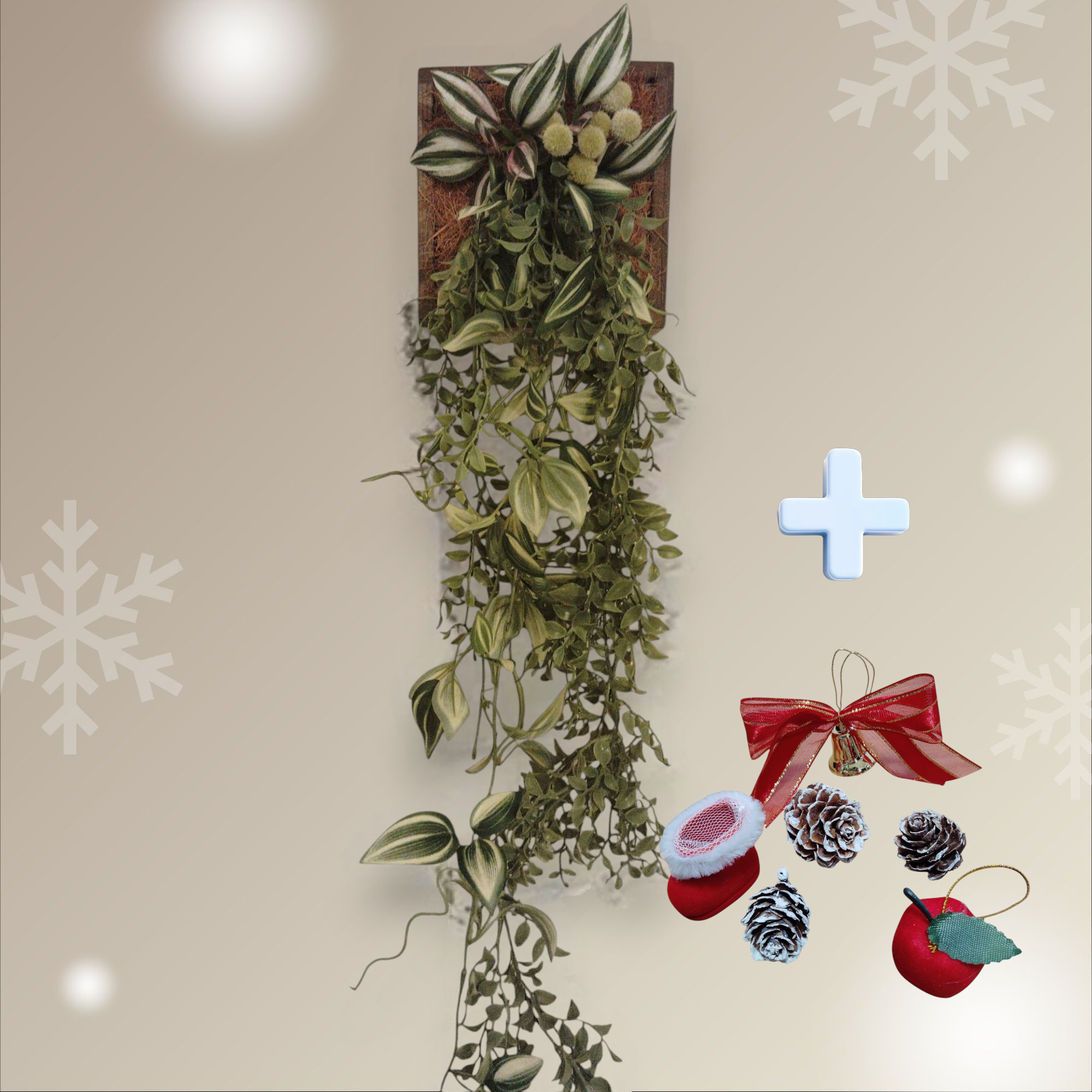 フェイクグリーン クリスマスリース｜枯れない観葉植物風リースでおしゃれな玄関に