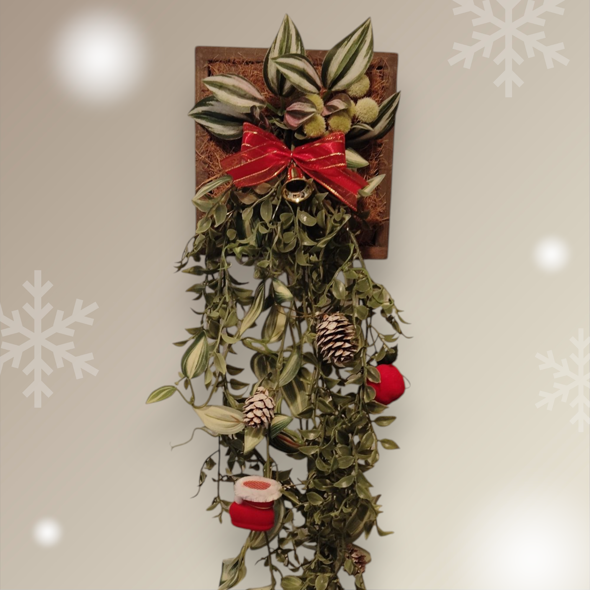 フェイクグリーン クリスマスリース｜枯れない観葉植物風リースでおしゃれな玄関に