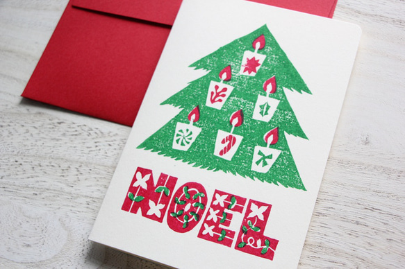 木版画クリスマスカード NOEL 3枚目の画像