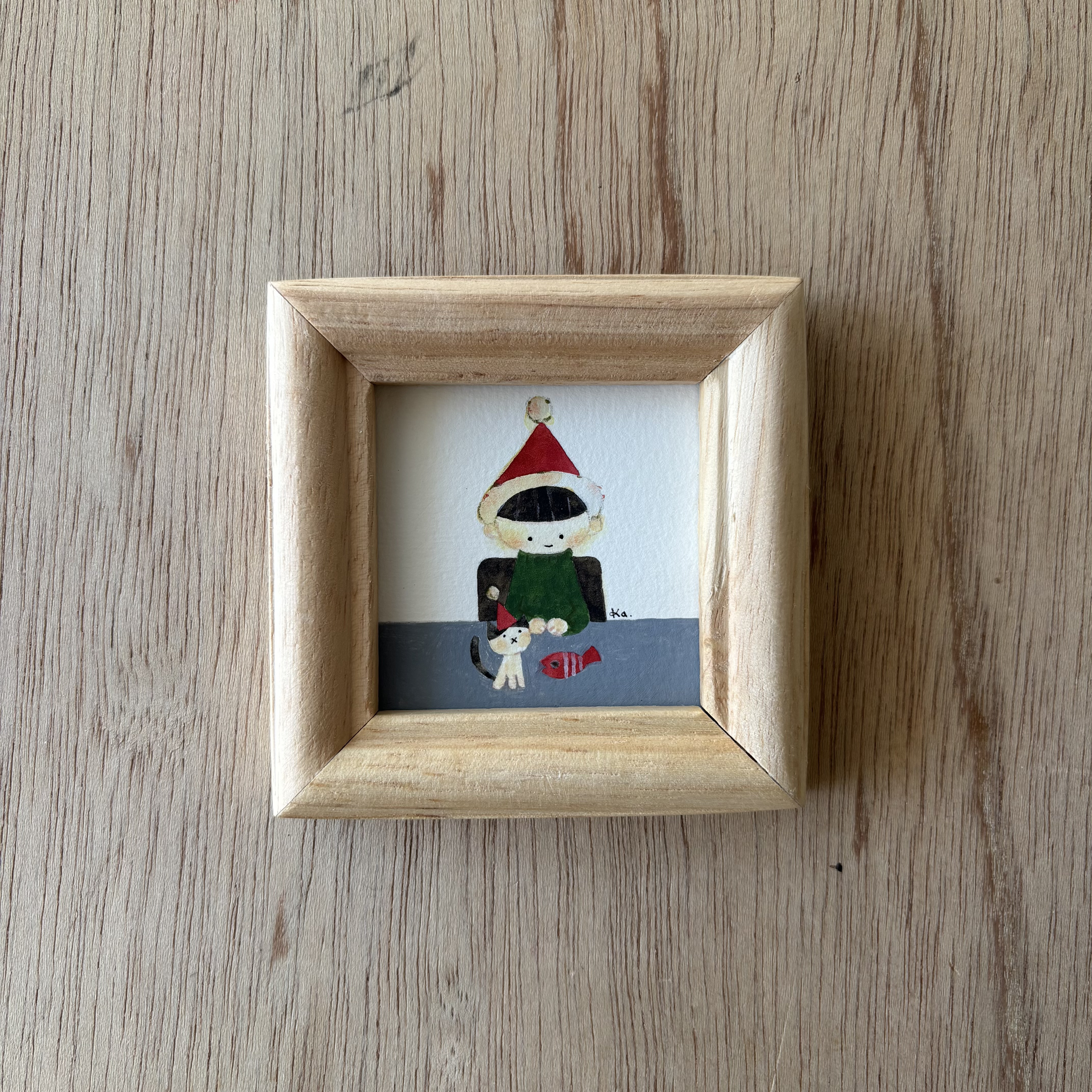 「cat toy」ミニ額　原画