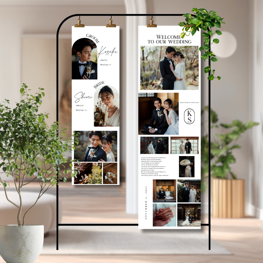 【最安値・納期10日以内】タペストリー 2枚 ウェルカムボード 結婚式 ウェルカムスペース ウェディング 前撮り