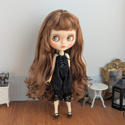 1030※ブライスアウトフィット※1/6ドール※冬服※青のネル素材のポンチョ