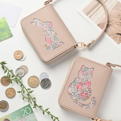 お札が折れない コンパクトウォレット 【 リバティ猫 ・ リバティうさぎ 】 本革 ミニ財布 HW51K 13枚目の画像