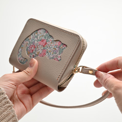 お札が折れない コンパクトウォレット 【 リバティ猫 ・ リバティうさぎ 】 本革 ミニ財布 HW51K 7枚目の画像