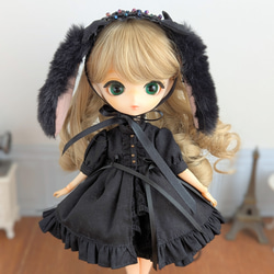 1030※ブライスアウトフィット※1/6ドール※冬服※青のネル素材のポンチョ