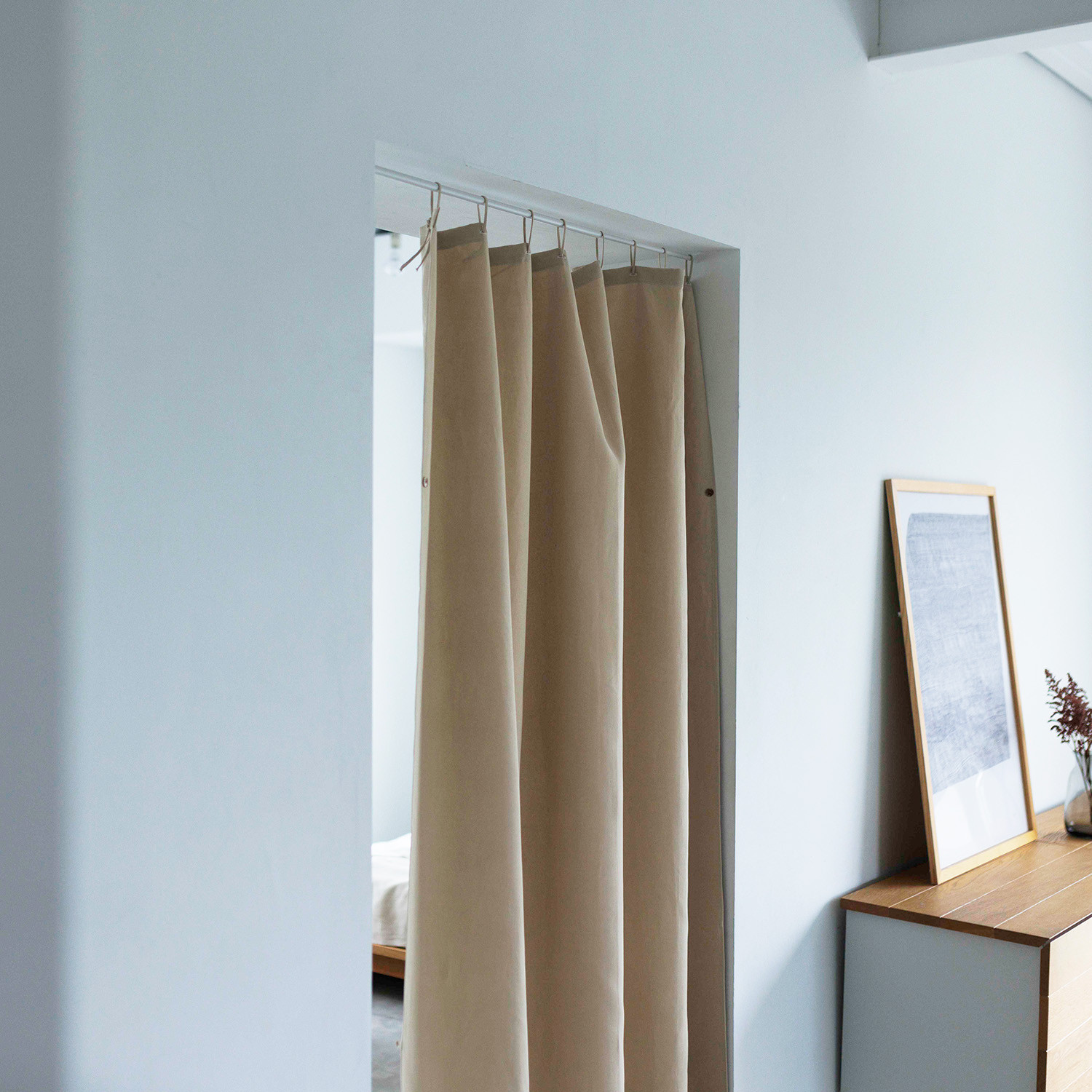 数限定150×220　自然素材  和紙100％ 間仕切り 目隠し「kami 白茶厚地」 カーテン ナチュラル シンプル