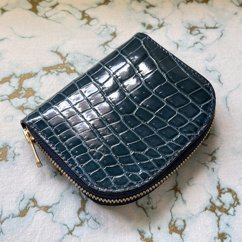 【高級仕様】ポロサス×ドラーロ シャイニングブルーカナール firebird阿古屋貝ウォレット AK.17