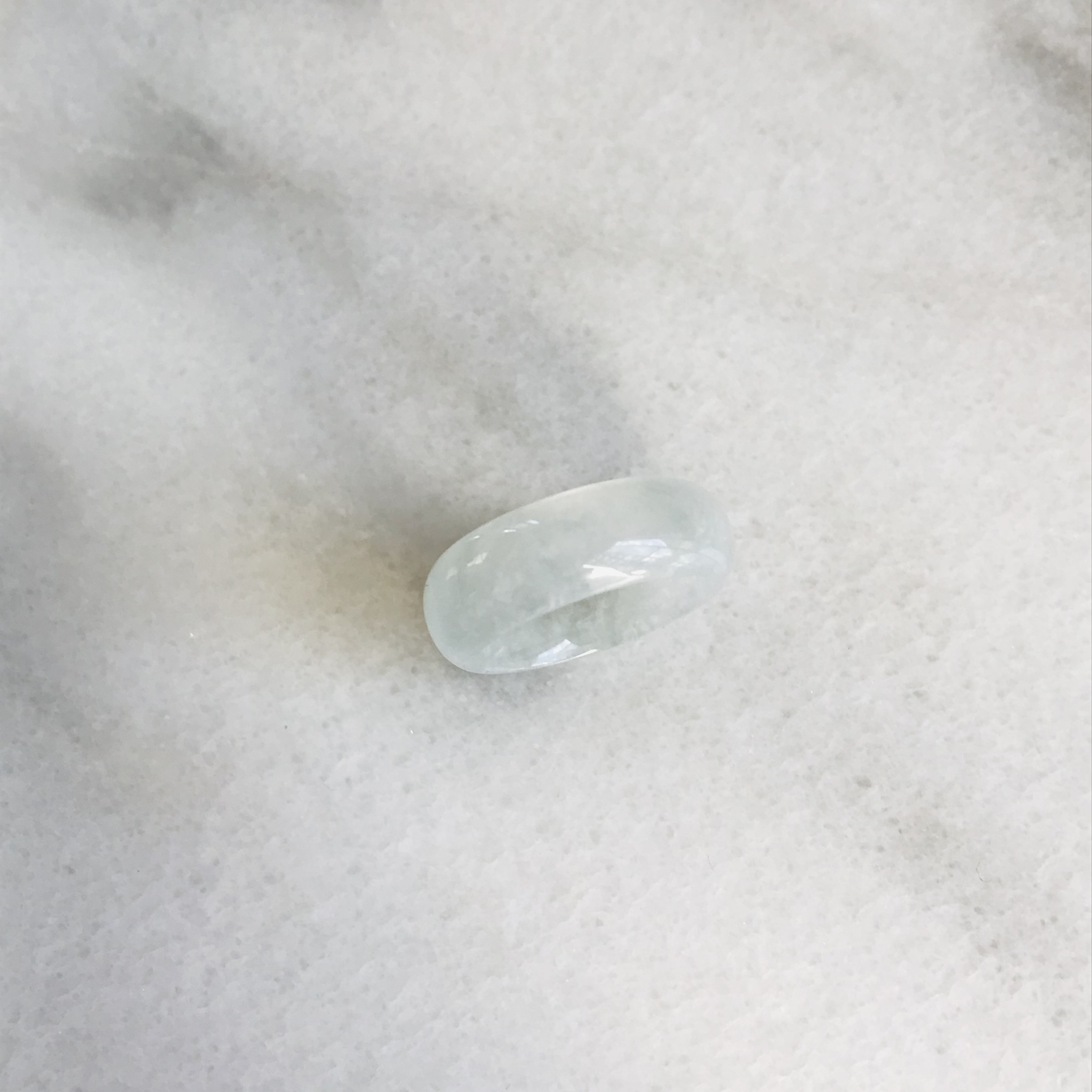 [R159-0028］ ジェイド　JADE ヒスイ　本翡翠　くりぬき　リング　天然石　ミャンマー産　9号　指輪