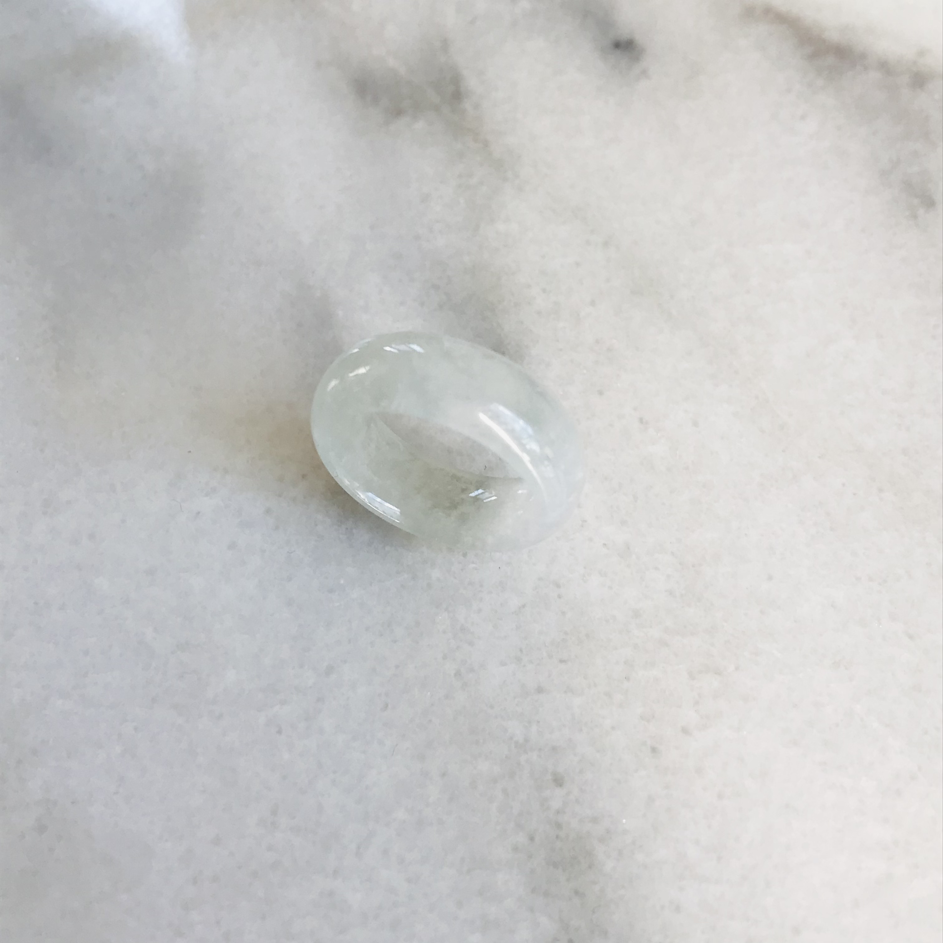 [R159-0028］ ジェイド　JADE ヒスイ　本翡翠　くりぬき　リング　天然石　ミャンマー産　9号　指輪