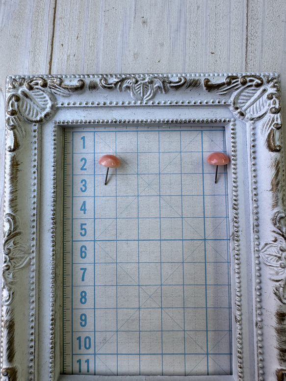 アウトレット　珊瑚　ボタン型　半円状　チタンピアス【花香】 20枚目の画像