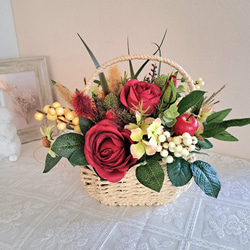 いちごのリース(アーティフィシャルフラワー使用、約24cm) 造花