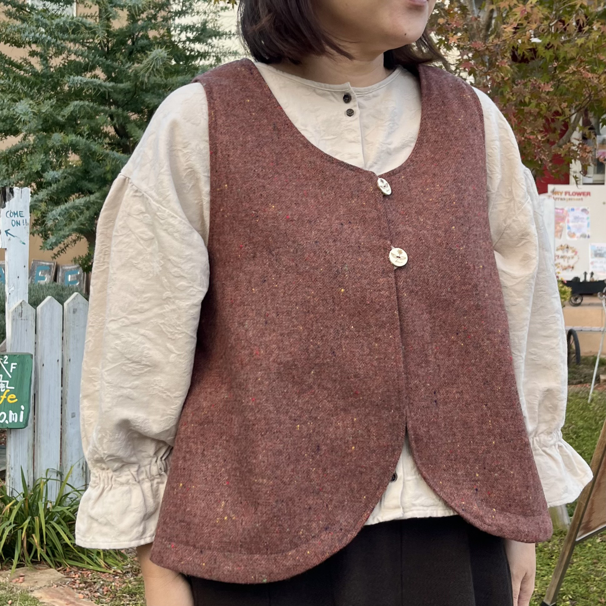 カラーネップヘリンボーン　2wayベスト（25s-001 ）