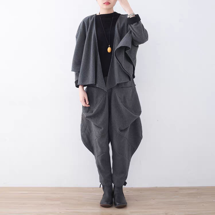 ノンストレスな着心地でモードにキマる☆サルエルパンツセットアップ  グレー