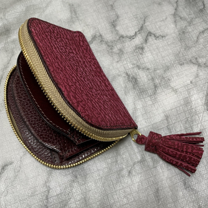 【AK.17】ヌバックシャーク(スパニッシュローズ)×ドラーロ･ブッテーロ firebird 阿古屋貝型 財布 高級仕様