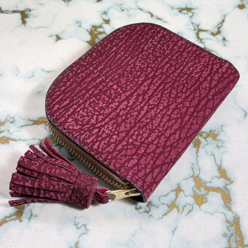 【AK.17】ヌバックシャーク(スパニッシュローズ)×ドラーロ･ブッテーロ firebird 阿古屋貝型 財布 高級仕様