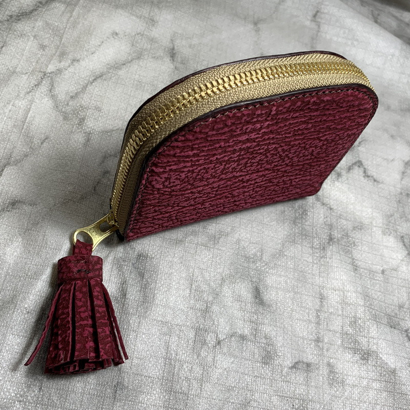 【AK.17】ヌバックシャーク(スパニッシュローズ)×ドラーロ･ブッテーロ firebird 阿古屋貝型 財布 高級仕様