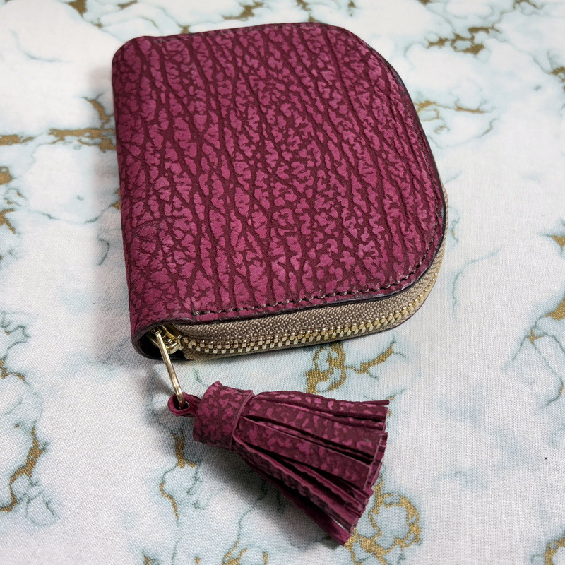 【AK.17】ヌバックシャーク(スパニッシュローズ)×ドラーロ･ブッテーロ firebird 阿古屋貝型 財布 高級仕様