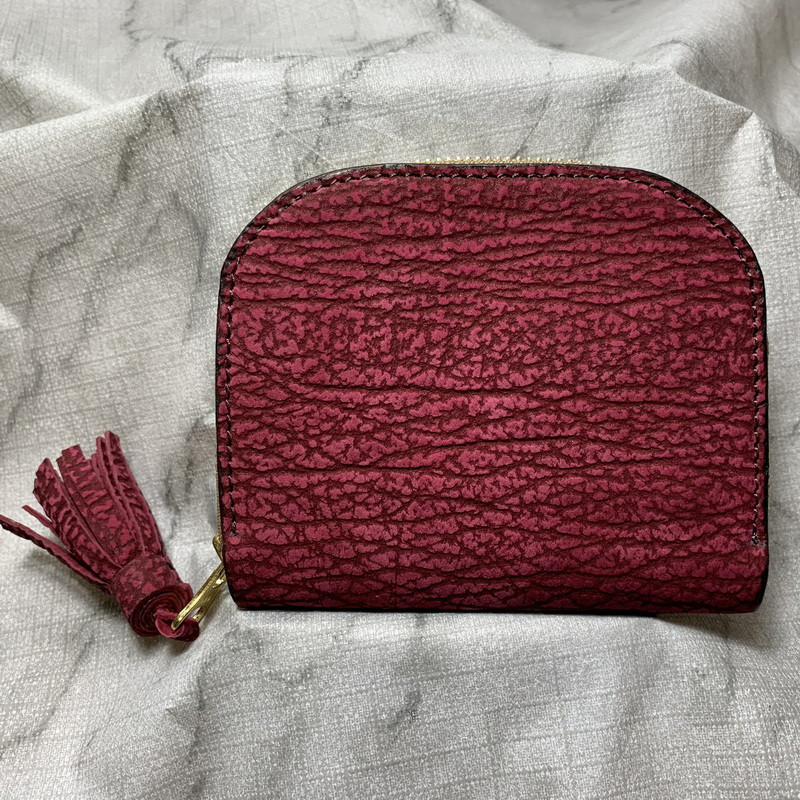 【AK.17】ヌバックシャーク(スパニッシュローズ)×ドラーロ･ブッテーロ firebird 阿古屋貝型 財布 高級仕様