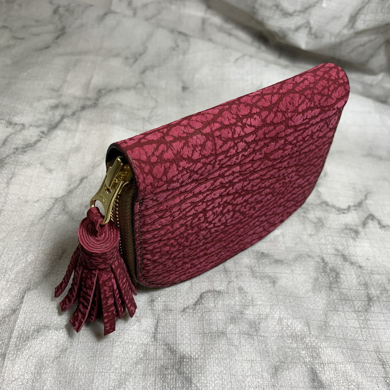 【AK.17】ヌバックシャーク(スパニッシュローズ)×ドラーロ･ブッテーロ firebird 阿古屋貝型 財布 高級仕様