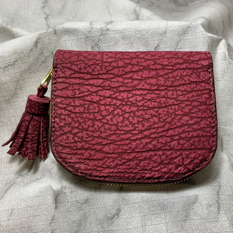 【AK.17】ヌバックシャーク(スパニッシュローズ)×ドラーロ･ブッテーロ firebird 阿古屋貝型 財布 高級仕様