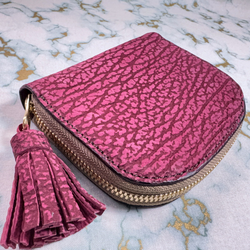 【AK.17】ヌバックシャーク(スパニッシュローズ)×ドラーロ･ブッテーロ firebird 阿古屋貝型 財布 高級仕様