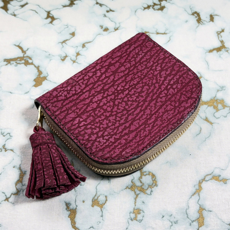 【AK.17】ヌバックシャーク(スパニッシュローズ)×ドラーロ･ブッテーロ firebird 阿古屋貝型 財布 高級仕様