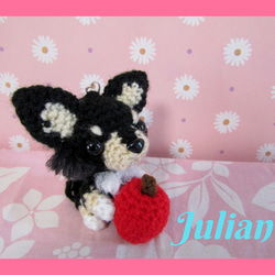 トイプードル(レッド)&いちご 新作 SALE! あみぐるみ ☆ ストラップor
