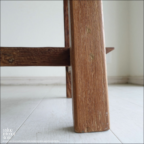 オールドチーク無垢材 プリミティブベンチKN スツール 長椅子 古材家具