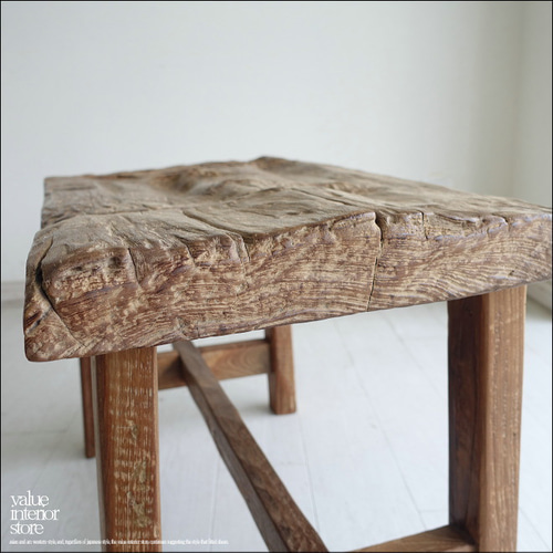 オールドチーク無垢材 プリミティブベンチKN スツール 長椅子 古材家具