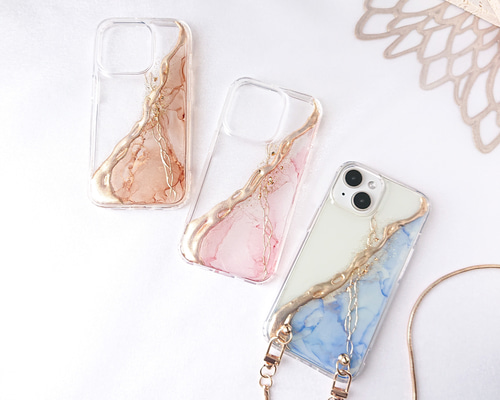 ▪️新品未使用▪️アルコールインクアートiPhoneケース16Pro アルコールインクアートのiPhoneケース【ブルーグリーン】 | Orsetto
